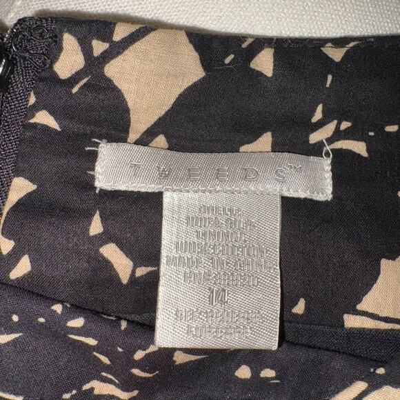 Tweeds 100%Silk Lace/A Line/Black/100% Cotton Lining/Size 14/Midi/Timeless - Picture 2 of 2
